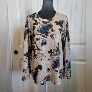 GLORIA VANDERBILT Floral Sweater EUC